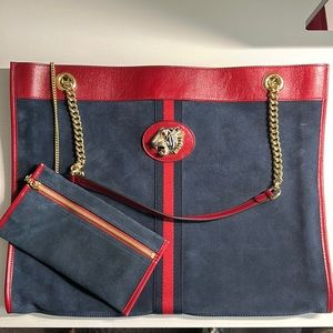 Brand New Gucci Bag! Blue and Red with tiger head.